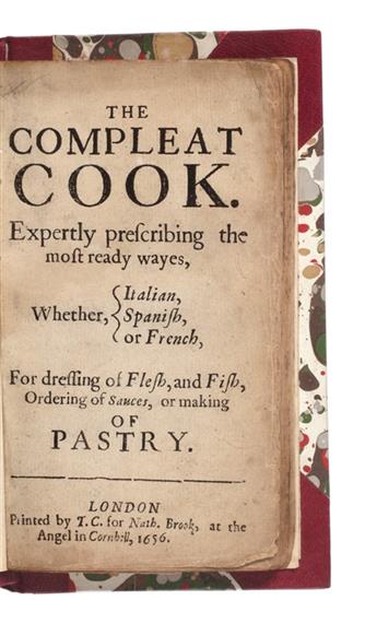 FOOD & WINE, etc.  The Compleat Cook.  1656